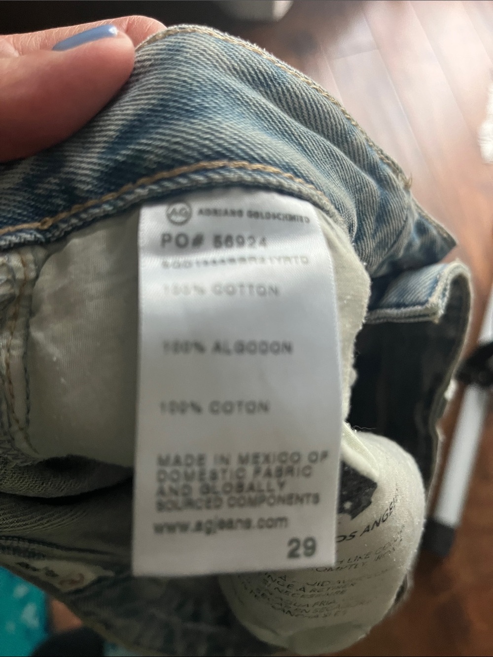 AG Adriano Goldschmied Light Blue Distressed Cropped Jeans - Picture 5 of 5